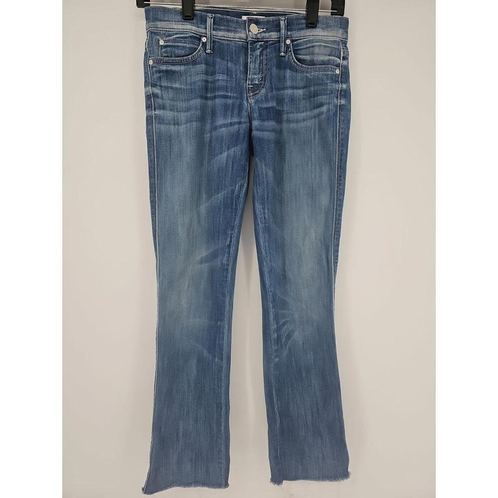 Mother Jeans Womens 24 Blue Denim‎ The Rascal Cuff Raw Hem Stretch Mid Rise Logo